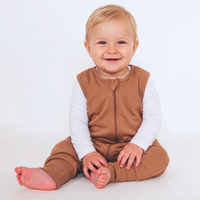 Toffee Brown Big Dots sac de dormit din bambus cu picioare 1.5 TOG